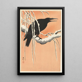 Ohara Koson - Crow on snowy branch.webp