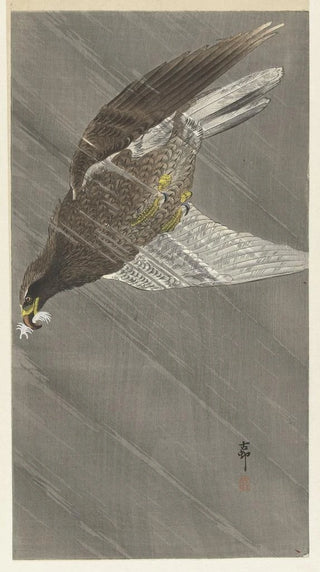 Ohara Koson - Eagle Flying Down.webp