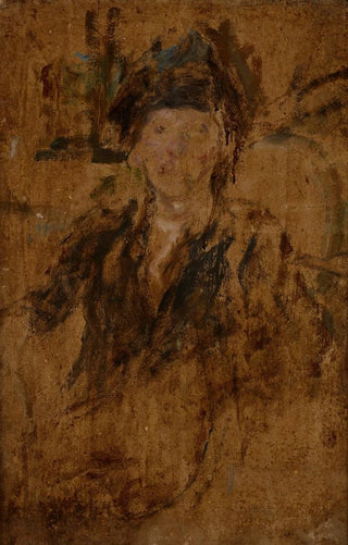 Olga Boznanska - Sketch Portrait of a Woman in a Hat.webp