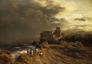 Oswald Achenbach - Abziehender Sturm an der italienischen Kste.webp