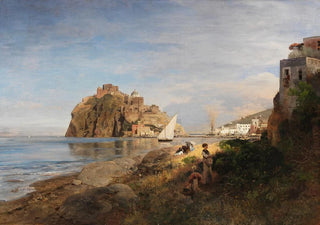 Oswald Achenbach - Ischia mit Blick auf das Castello Aragonese.webp
