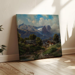 Partenkirchen en Bavière au lever du soleil - Carl Millner | Reproduction Tableau Décoration murale affiche copie