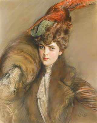 Paul Csar Helleu - Lady In A Feather Hat.webp