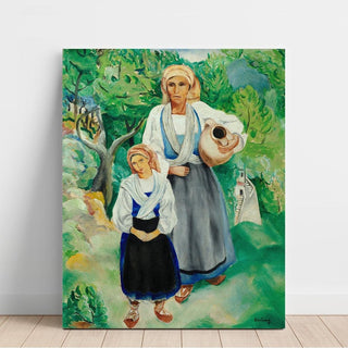 Paysannes en costume traditionnel - Moïse Kisling | Reproduction Tableau Décoration murale affiche copie