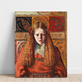 Portrait d'une jeune fille norvégienne - Konrad Mägi | Reproduction Tableau Décoration murale affiche copie