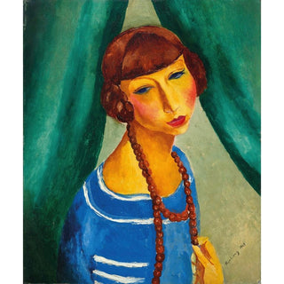 Portrait de Marguerite Gros, sœur de Mme Renée Kisling - Moïse Kisling | Reproduction Tableau Décoration murale affiche copie