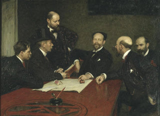 Richard Bergh - The Council of the Society of Artists Christian Eriksson Eugne Jansson Karl Nordstrm ordf Robert Thegerstrm Richard Bergh Standing Nils Kreuger.webp