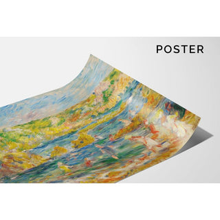 Rochers de Guernesey avec personnages Plage à Guernesey - Pierre-Auguste Renoir | Reproduction Tableau Décoration murale affiche copie