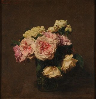 Roses dans un vase de cristal - Henri Fantin-Latour