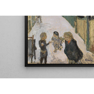 Rue enneigée avec des enfants jouant - Pierre Bonnard | Reproduction Tableau Décoration murale affiche copie