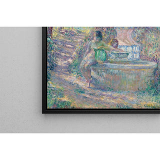 Saint-Tropez, deux jeunes filles à la fontaine - Henri Lebasque | Reproduction Tableau Décoration murale affiche copie