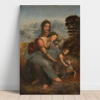 Sainte Anne, la Vierge et l'Enfant Jésus jouant avec un agneau - Leonard de Vinci | Reproduction Tableau Décoration murale affiche copie