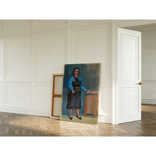 Sans titre femme en chemisier bleu et robe noire - Karl Wiener | Reproduction Tableau Décoration murale affiche copie