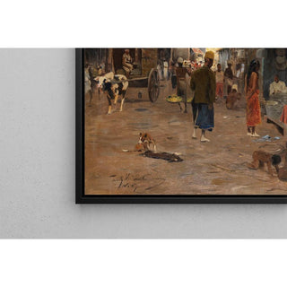 Scène de rue à Ceylan Sri Lanka - Wilhelm Kuhnert | Reproduction Tableau Décoration murale affiche copie