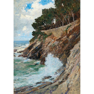 Scène sur la côte de Nervi - Alfred Zoff | Reproduction Tableau Décoration murale affiche copie
