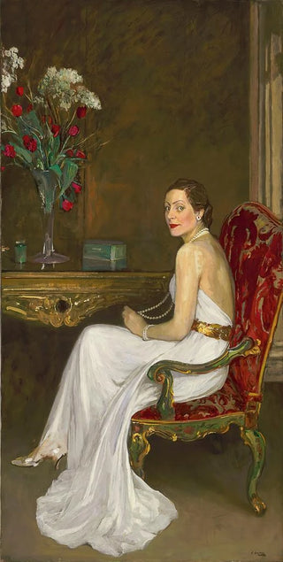 Sir John Lavery - The Lady in White Viscountess Wimborne.webp