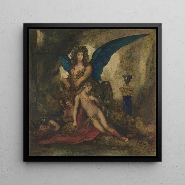 Sfinks w jaskini, król poeta i wojownik - Gustave Moreau — oprawiony obraz na ścianie