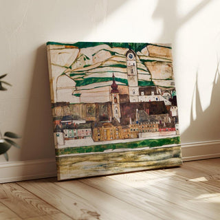 Stein sur le Danube, vu du sud Grand format - Egon Schiele | Reproduction Tableau Décoration murale affiche copie