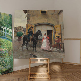 Stopping for a Drink - Raffaello Sorbi | Reproduction Tableau Décoration murale affiche copie