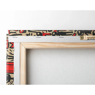 Tableau Pop Art – Figures Abstraites | Affiche Graphique Urbaine Rouge et Noire | Poster Brut et Contemporain pour Déco Artistique et Singulière