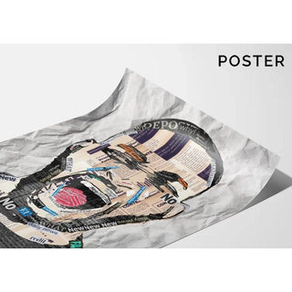 Tableau Street Art – La Rage de l’Info | Affiche Collage de Journaux | Poster Pop Art Contemporain sur la Désinformation et les Médias