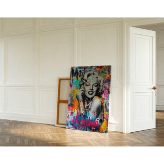 Tableau Street Art – Marilyn Monroe Iconique | Affiche Pop Art Graffiti Coloré | Poster Moderne Urbain de Star Célèbre