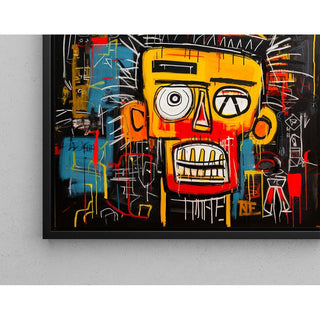 Tableau Street Art – Masque Jaune | Poster Tête Stylisée Couleurs Vives | Affiche Pop Art Inspirée de l’Art Urbain et Graffiti