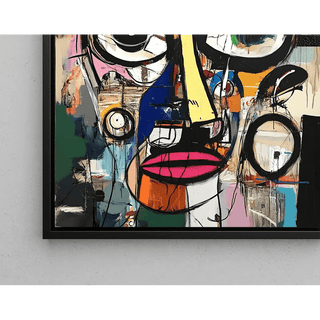 Tableau Street Art – Visage Fracturé | Poster Abstrait Urbain Multicolore | Affiche Moderne d’Art Contemporain Expressif