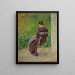 Teodor Axentowicz - Study of a woman sitting in a garden.webp