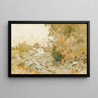 Thodore Rousseau - The road to Paris  in Fontainebleau forest.webp