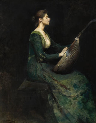 Thomas Wilmer Dewing - Lady with a Lute.webp