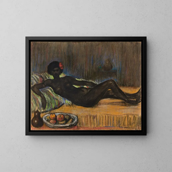 Masseida nagi leżącej na kanapie - Théophile Alexandre Steinlen — oprawiony obraz na ścianie