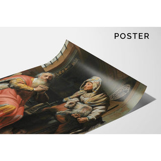 Tobit et Anna avec l'enfant - Rembrandt van Rijn | Reproduction Tableau Décoration murale affiche copie