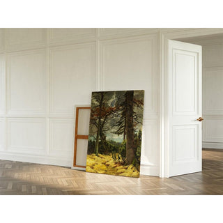 Troncs de chêne au pré-printemps - Franz Marc | Reproduction Tableau Décoration murale affiche copie