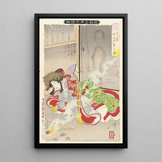 Tsukioka Yoshitoshi - The Ghost of Seigen Haunting Sakurahime.webp