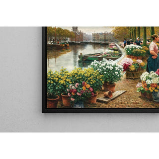 Un marché aux fleurs à Amsterdam - Henri Houben | Reproduction Tableau Décoration murale affiche copie