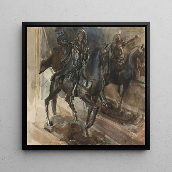 Rzeźba z brązu Ludwika XIV - Giovanni Boldini — prezentacja dzieła na ścianie