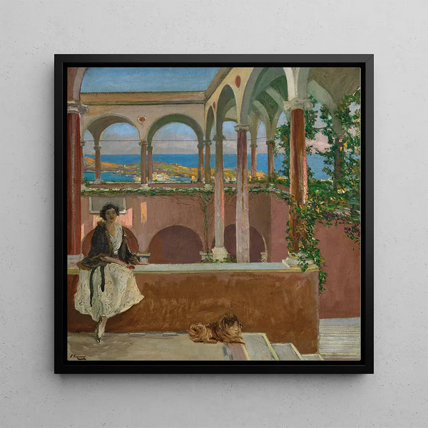 Jedna willa na Riwierze - Sir John Lavery — oprawiony obraz na ścianie
