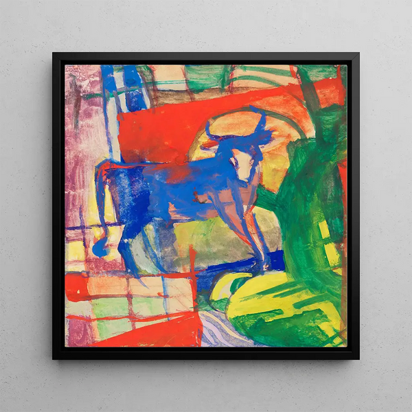 Niebieska krowa - Franz Marc — oprawiony obraz na ścianie