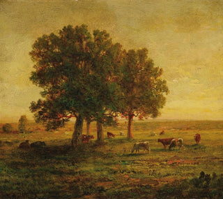 Vaches sous un groupe de chênes à Apremont - Théodore Rousseau