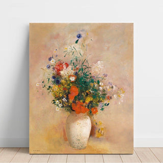 Vase de fleurs fond rose - Odilon Redon | Reproduction Tableau Décoration murale affiche copie