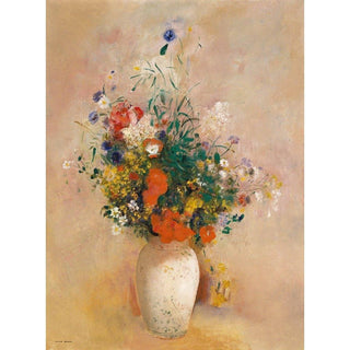 Vase de fleurs fond rose - Odilon Redon | Reproduction Tableau Décoration murale affiche copie