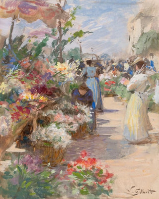 Victor Gabriel Gilbert - The Flower Market.webp