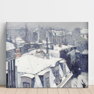 Vue de toits Effet de neige - Gustave Caillebotte | Reproduction Tableau Décoration murale affiche copie