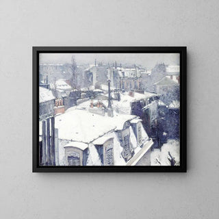 Vue de toits Effet de neige - Gustave Caillebotte | Reproduction Tableau Décoration murale affiche copie