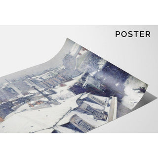 Vue de toits Effet de neige - Gustave Caillebotte | Reproduction Tableau Décoration murale affiche copie