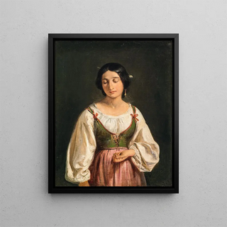 Wilhelm Marstrand - Standing Italian Woman Study for A Goatherd Selling Milk.webp