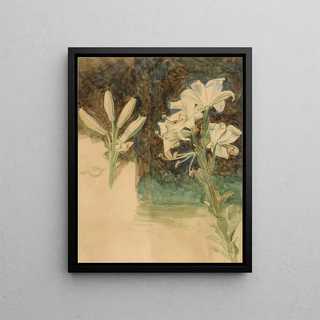 William Holman Hunt - Study of Lilies for May Morning on Magdalen Tower.webp