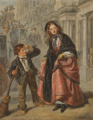William Powell Frith - The crossing sweeper (Case Conflict).webp
