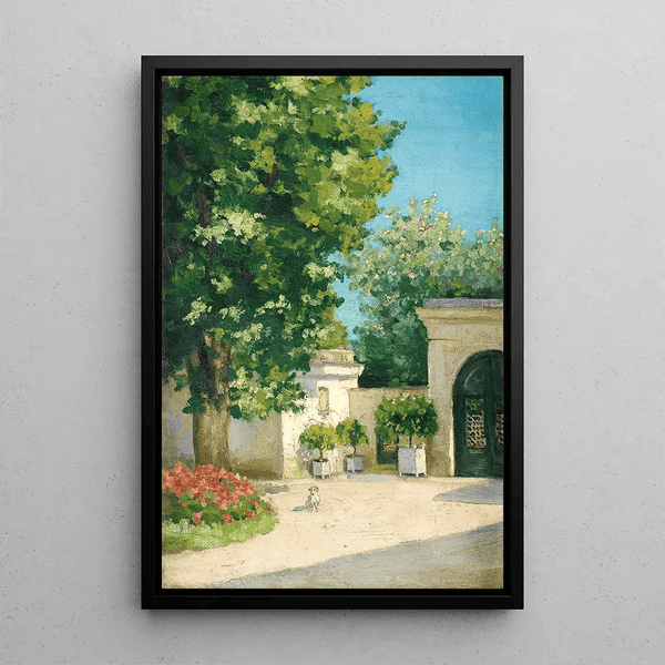 Reprodukcja obrazu Yerres. De L’Exèdre, Le Porche De La Demeure Familiale - Gustave Caillebotte